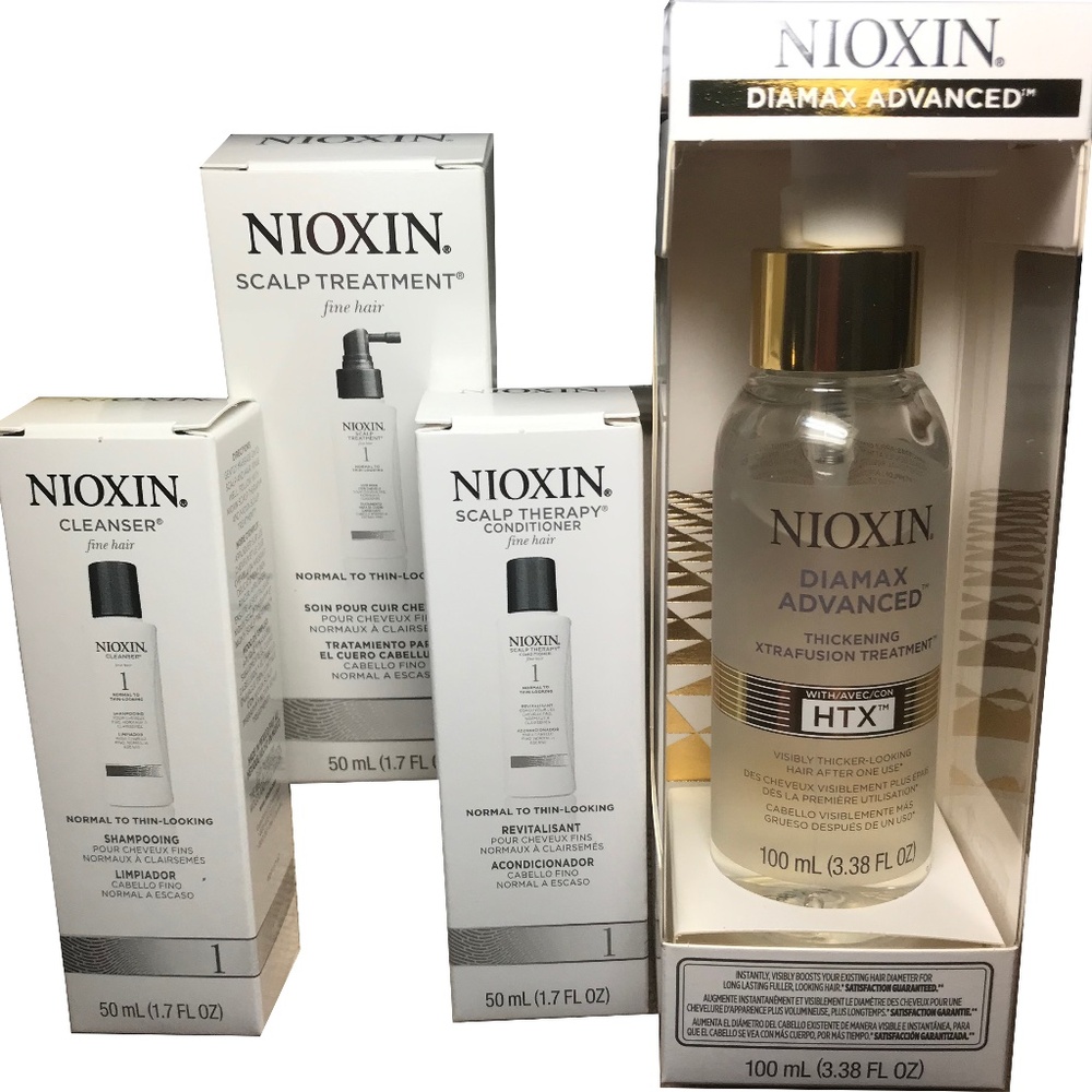 NIB Nioxin Diamax Advanced 3.38 oz +3-Step System Minis-Cleanser & Scalp Therapy